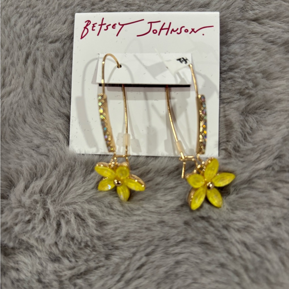 Betsey Johnson Yellow Flower Earrings